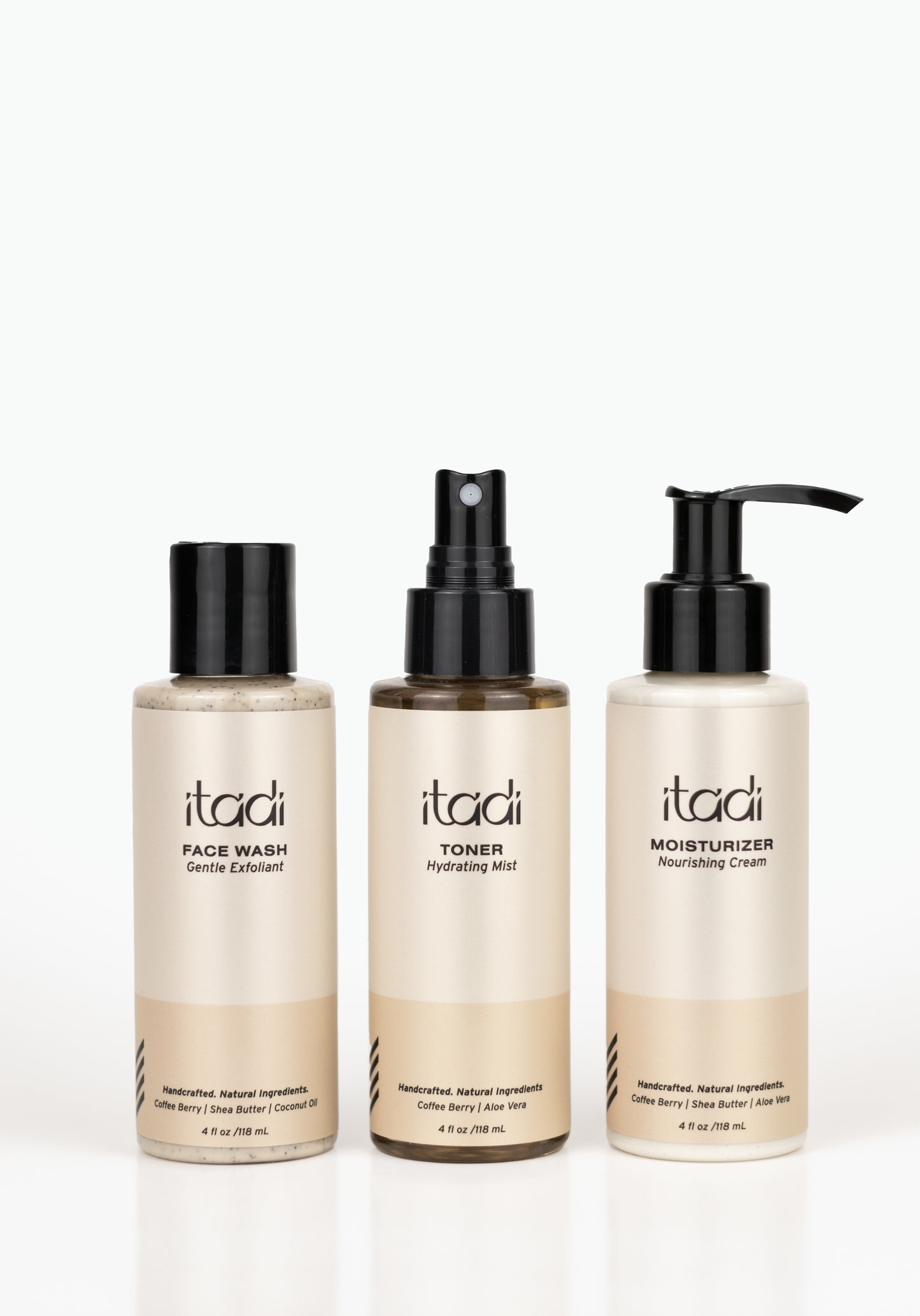 Natural face wash, toner and moisturizer  Edit alt text